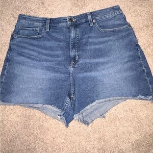 Ralph Lauren cut off frayed blue jean shorts size 16
